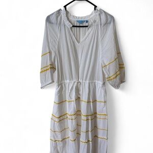 Draper James White Dress with Yellow Accents